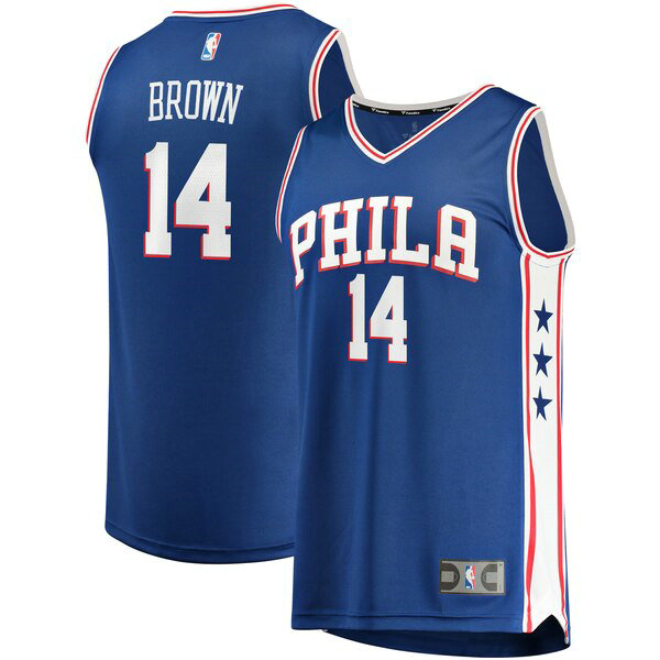 Maillot nba Philadelphia 76ers Icon Edition Homme Anthony Brown 14 Bleu